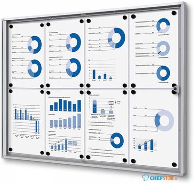 Syna Vergrendelbaar Notitiebord Indoor Economy 8x A4 - SCXS8XA4
