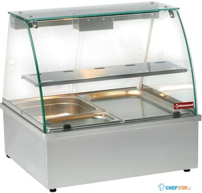 Warmvitrine | Bain-marie | Panoramische | 2x GN1/1 | VBE-211 | Diamond 1
