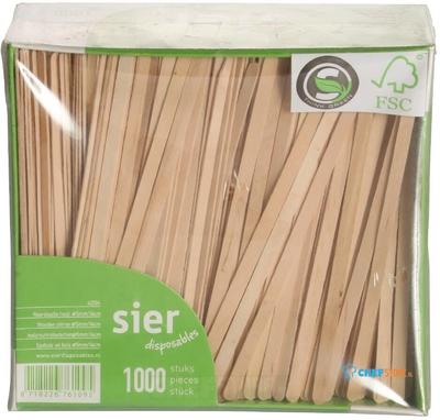 Sier Disposables Roerstaafje Hout (FSC®) 140 X 5 X 1,2mm (doos 1000) - HZ715