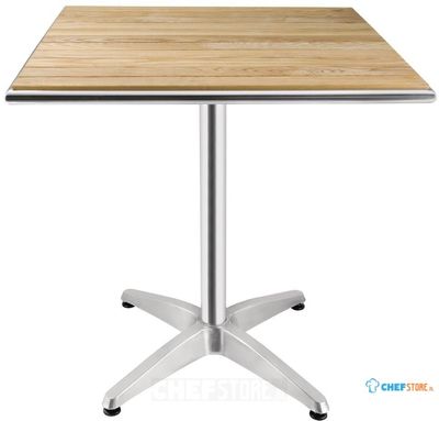 Bolero vierkante bistrotafel met essenhouten blad 70cm | CG835