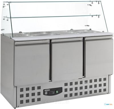 Gekoelde Saladette | Glasopstand | 3 deuren | Compact Line | Combisteel | 7950.0405 1