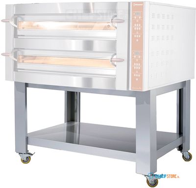 Diamond Steun in "imitatie R.V.S." voor GDX12/35-DP + 4 wielen, 2 met rem | SGD12-RSI