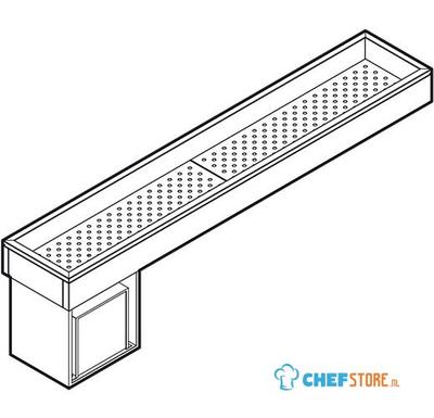 Refrigerated Ice Well For Sashimi 1200 mm With Static Cooling, Virtus VSVGR120 1