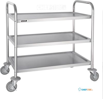 Rvs Serveerwagen | 3 Bladen | Medium | Vogue | F994