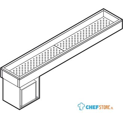 Refrigerated Ice Well For Sashimi 1200 mm With Static Cooling, Virtus VSVGR120 1