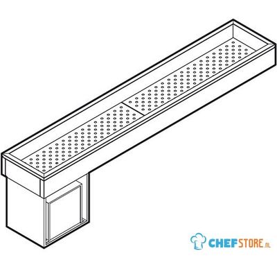 Refrigerated Ice Well For Sashimi 1400 mm With Static Cooling, Virtus VSVGR140 1