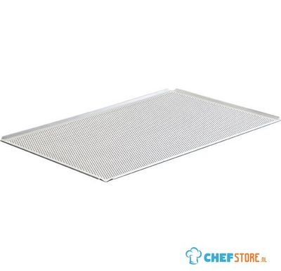 Baking Tray In Aluminium Uncoated, GN 1/1 - 4 Sides 45°, Perforated, virtus Z/SBTAL11PF 1