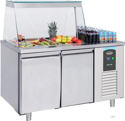 Saladette met glasopstand | 2 Deuren | 3x 1/1 GNPan | Pro Line | Combisteel | 7489.5150 1