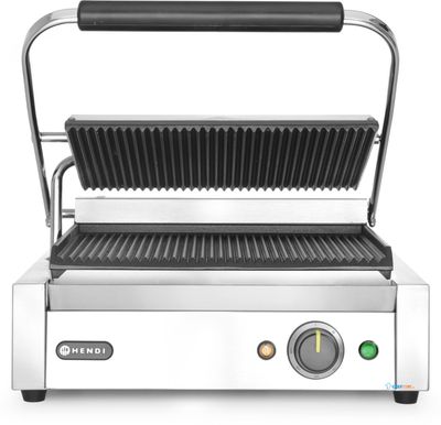 Hendi Contactgrill Panini boven onder geribd 230V 2200W | 263655