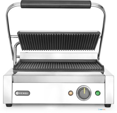 Hendi Contactgrill Panini boven onder geribd 230V 2200W | 263655