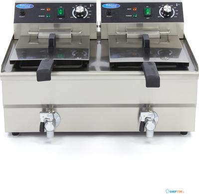 Maxima Frituurpan - 2x 13 L - 2 Manden - met Tapkraan - 09365231