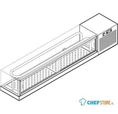 Sushi Display | 170cm | LED | +1°/+6°C - Statisch | Virtus VSVS170 1
