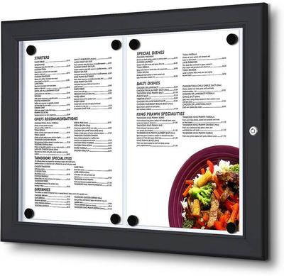Syna Menuvitrine Vergrendelbaar Outdoor Zwart 2x A4 - SCZN2XA4C9005
