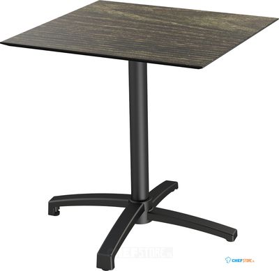 X Cross Terrastafel Zwart Frame + Riverwashed Wood HPL 70x70 cm - Essentials 110031477
