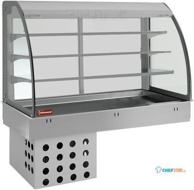 Muurmodel met Kuip En Open Uitstalvitrine 3 Niveau's (met Gordijn), Gekoeld, Geforceerd, 4x GN1/1 - Diamond DPA/BCVA315-R2 1