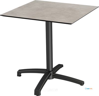 X Cross Terrastafel Zwart Frame + Moonstone HPL 70x70 cm - Essentials 110031377