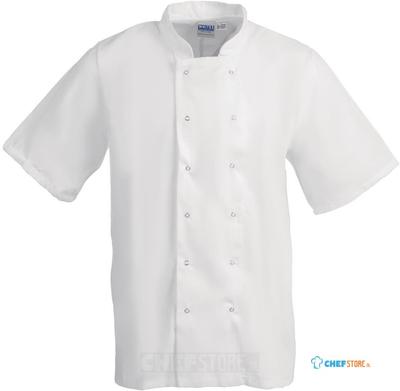 Whites Boston unisex koksbuis korte mouw wit XS | B250-XS