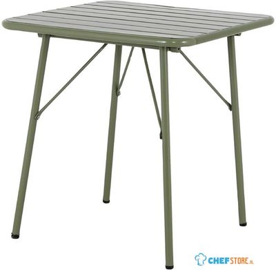 HZ820 Bolero Amalfi Vierkante Gelat Staal Inklapbare Tafel Olijfgroen 700mm