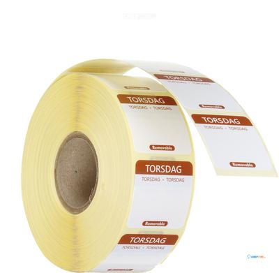 HENDI 850619 Voedselveiligheidsstickers, multifunctioneel, eenvoudig verwijderbaar , , Donderdag, Bruin, 1000 st., 25x25mm