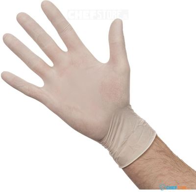 Latex handschoenen wit gepoederd | maat M | A228-M 1