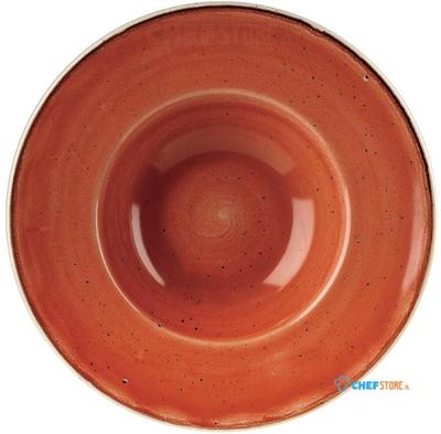 Churchill Stonecast Spiced Orange Kom met Brede Rand Medium 23.88 cm Pak van 12 - DF795