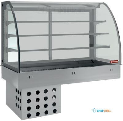 Topelement En Gesloten Uitstalvitrine 3 Niveau's, Gekoeld, Geforceerd, 4x GN1/1 - Diamond DPA/TVF315-R2 1