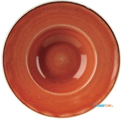 Churchill Stonecast Spiced Orange Kom met Brede Rand Medium 23.88 cm Pak van 12 - DF795