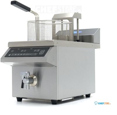 09371450 Frituurpan - 8 L - 1 Mand - Inductie - Liftsysteem - met Tapkraan
