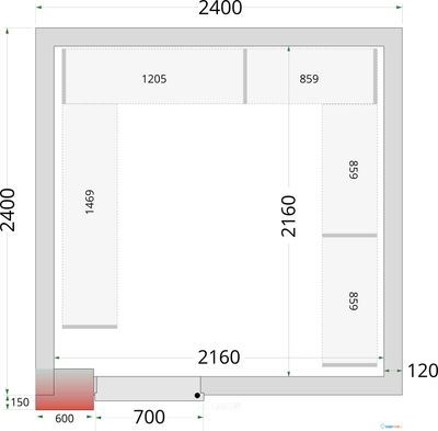 Vriescelpanelen met 120 mm Isolatie - CR 240X240X220
