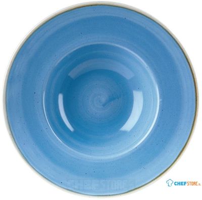 Churchill Stonecast Cornflower Blue Kom met Brede Rand Medium 23.88 cm Pak van 12 - DF783