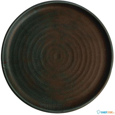 Olympia Canvas ronde borden met smalle rand groen 26,5cm | FA324