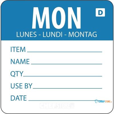 Oplosbare Voedseletiketten Daglabels | Maandag Blauw | Vogue | GH351