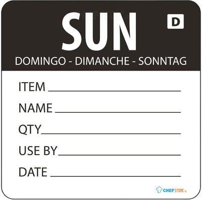Oplosbare Voedseletiketten Daglabels | Zondag Zwart | Vogue | GH357