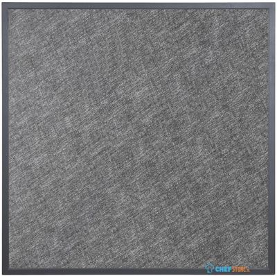 Bolero Tafelblad van Gehard Glas voor Buiten Zwart Geborsteld Vierkant Grijze Rand 700 Mm - DZ873