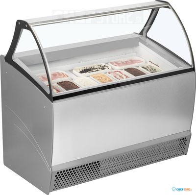 SCHEPIJSVITRINE BERMUDA 10 BAKKEN + RESERVE voor 8 BAKKEN 1340 X 800 X 1343 - BERMUDA RV10