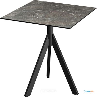 Essentials Infinity Tripod Terrastafel Zwart Frame + Galaxy Marble HPL 70x70 cm - 140011577