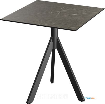 Essentials Infinity Tripod Terrastafel Zwart Frame + Midnight Marble HPL 70x70 cm - 140011677
