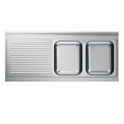 Spoeltafelwerkblad Bakken R Roestvast Staal AISI 304 1600x700x40mm - 305.366 1