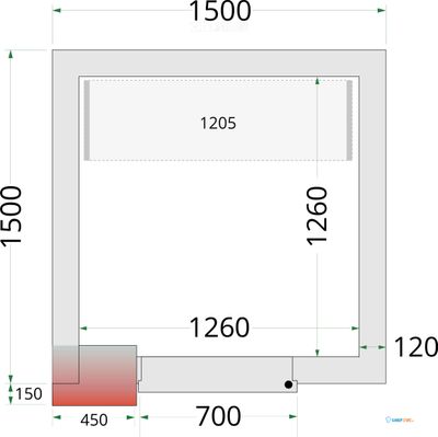 Vriescelpanelen met 120 mm Isolatie - CR 150X150X220