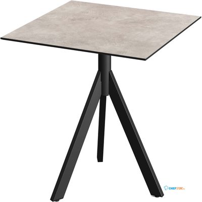 Essentials Infinity Tripod Terrastafel Zwart Frame + Moonstone HPL 70x70 cm - 140011377