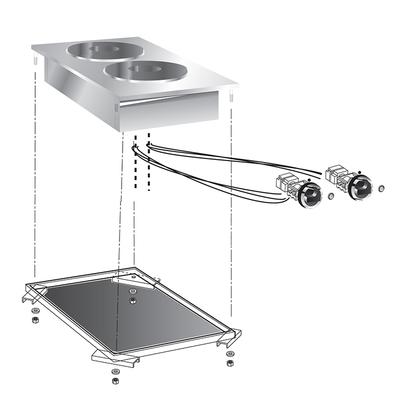 Gastro-Inox "drop-In" Elektrische Kookplaat , 40 Cm, 2 Plaats, Gastro-Inox 160.505 1