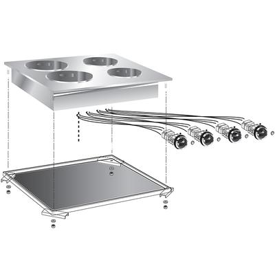 Gastro-Inox "drop-In" Elektrische Kookplaat, 60 Cm, 4 Plaats, Gastro-Inox 160.507 1