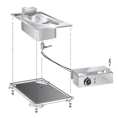Gastro-Inox "drop-In" Friteuse 10 Liter, 40 cm 9kw, Met Aansluitblok, Gastro-Inox 160.518 1