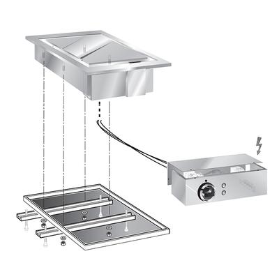 Gastro-Inox "drop-In" Bakplaat 40 Cm, Verchroomd Bakoppervlak, Met Aansluitblok, Gastro-Inox 160.532 1