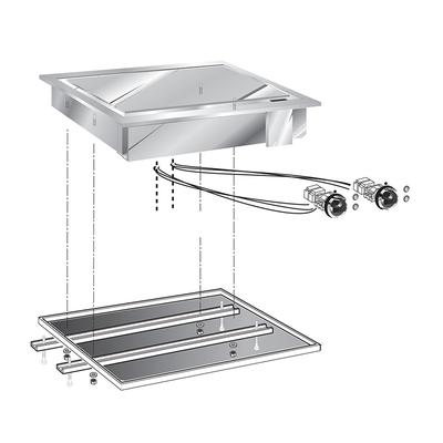 Gastro-Inox "drop-In" Bakplaat 60cm, Verchroomd Bakoppervlak, Gastro-Inox 160.535 1