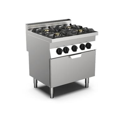 Mareno M0-700 Line Gasfornuis, 4 Branders En GN2/1 Gasoven, 80cm - Gastro-Inox 170.404 1
