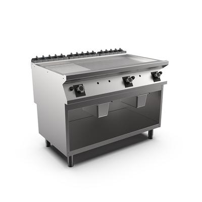 Mareno M1-900 Gasbakplaat Met 2/3 Gladde En 1/3 Geribbelde Mat Verchroomde Plaat - 120cm -  191.231 1