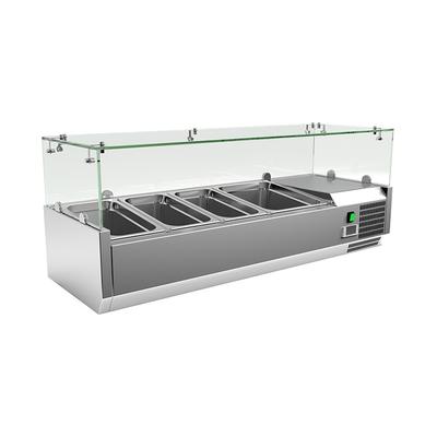 Gastro-Inox RVS Opzetkoelvitrine 3x GN 1/3 + 1x GN 1/2, Gastro-Inox 209.125 1