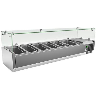 Gastro-Inox RVS Opzetkoelvitrine 5x GN 1/3 + 1x GN 1/2, Gastro-Inox 209.155 1