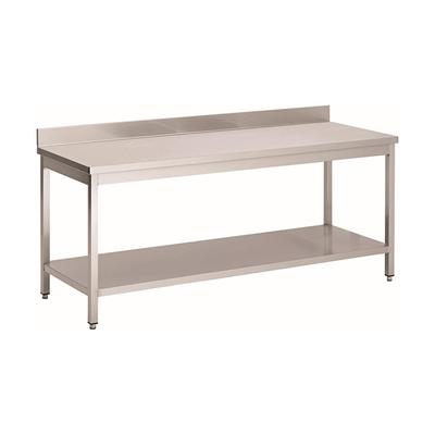 Gastro-Inox Werktafel van RVS met Onderblad en Achteropstand, 2000(l)x700(d)x880(h)mm - 301.129 1